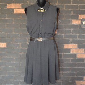 H&M Black Half Button-up Sleeveless Sundress